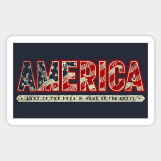 American Flag - Land of the Free and Home of the Brave Magnet